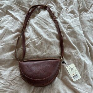 Portland Leather Nutmeg Koala Sling Crossbody Bag